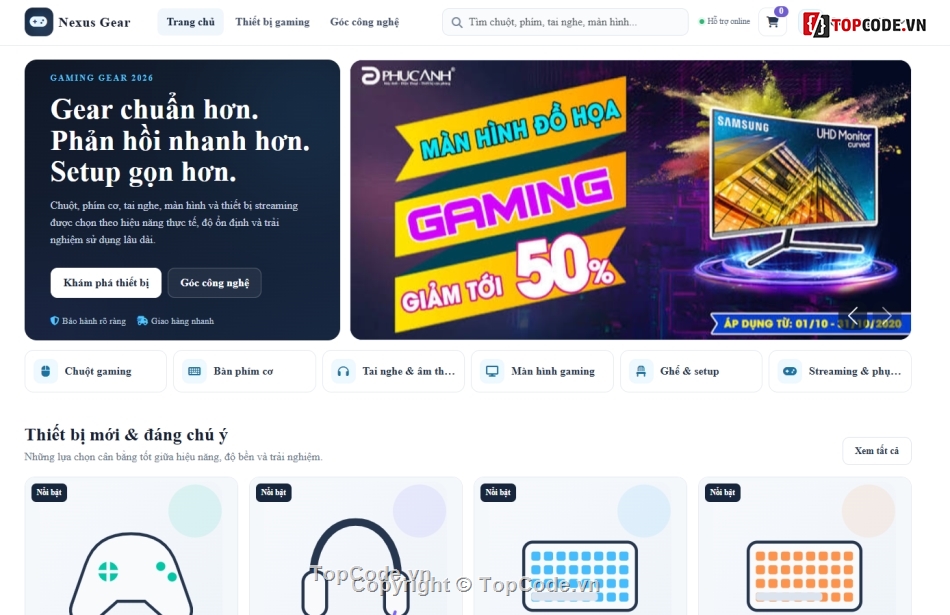 website bán đồ gaming,full báo cáo,báo cáo
